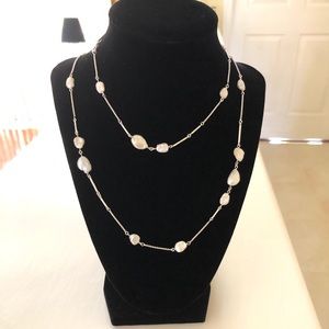 Kendra Scott Sabrina Silver Plated Brass Baroque Pearl Station Necklace